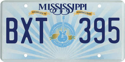 MS license plate BXT395