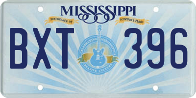MS license plate BXT396