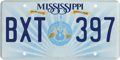 MS license plate BXT397