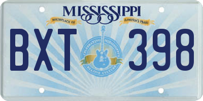 MS license plate BXT398