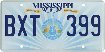 MS license plate BXT399