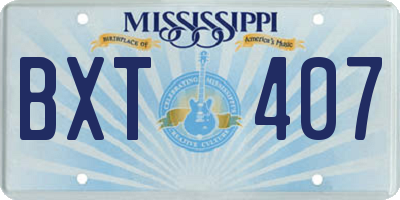 MS license plate BXT407