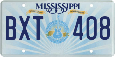 MS license plate BXT408