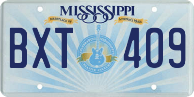 MS license plate BXT409