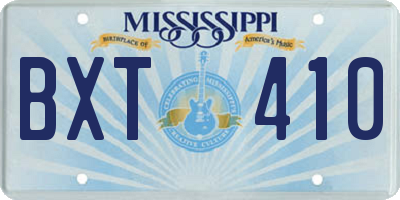 MS license plate BXT410