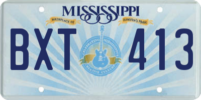 MS license plate BXT413