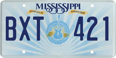 MS license plate BXT421