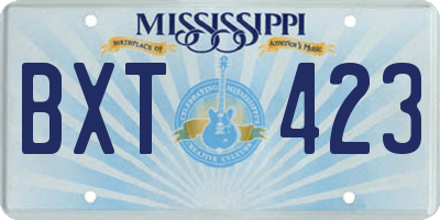 MS license plate BXT423