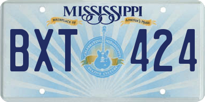 MS license plate BXT424