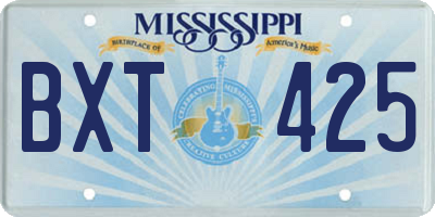 MS license plate BXT425