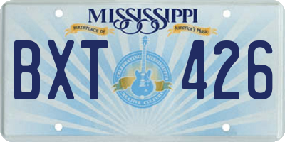 MS license plate BXT426