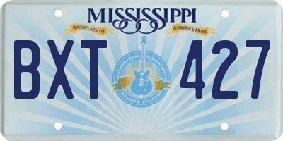MS license plate BXT427