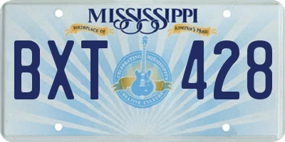 MS license plate BXT428