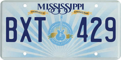 MS license plate BXT429