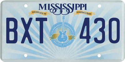 MS license plate BXT430