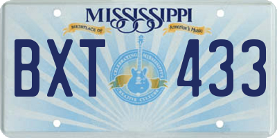 MS license plate BXT433