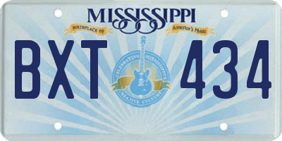 MS license plate BXT434