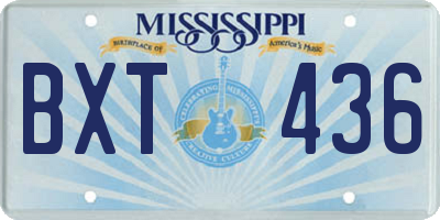MS license plate BXT436