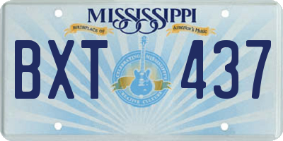 MS license plate BXT437