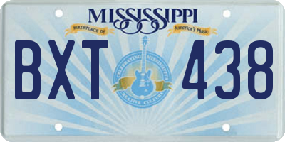 MS license plate BXT438