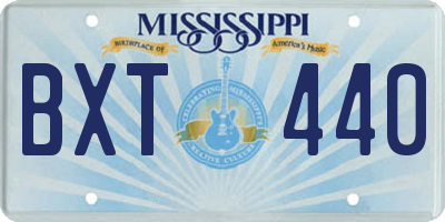 MS license plate BXT440