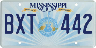 MS license plate BXT442