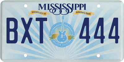MS license plate BXT444