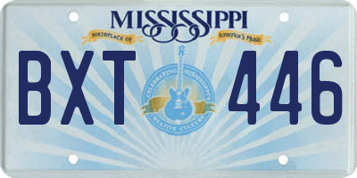 MS license plate BXT446