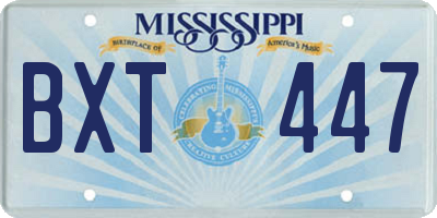 MS license plate BXT447
