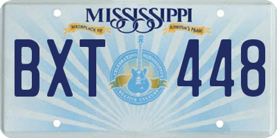 MS license plate BXT448