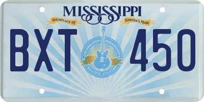 MS license plate BXT450