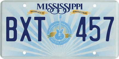 MS license plate BXT457