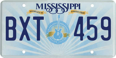 MS license plate BXT459
