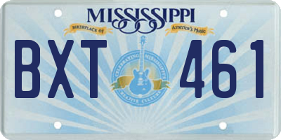 MS license plate BXT461