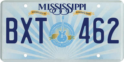 MS license plate BXT462