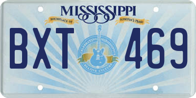 MS license plate BXT469