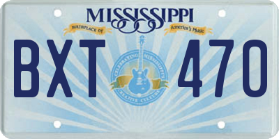 MS license plate BXT470