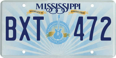MS license plate BXT472