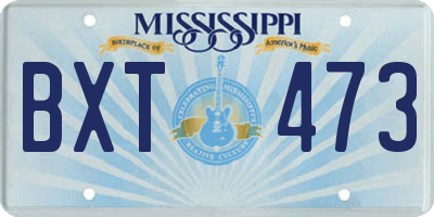 MS license plate BXT473