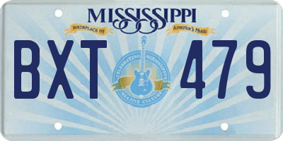 MS license plate BXT479