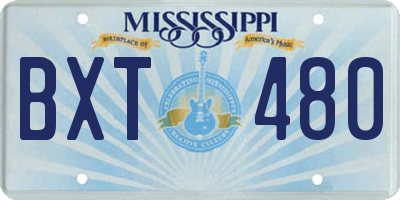 MS license plate BXT480