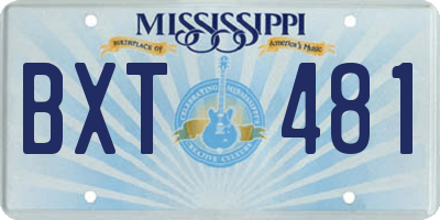 MS license plate BXT481