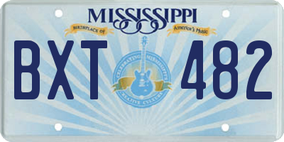 MS license plate BXT482