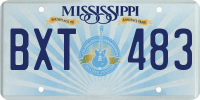 MS license plate BXT483