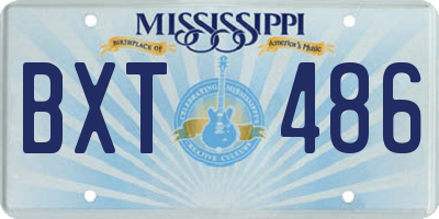 MS license plate BXT486
