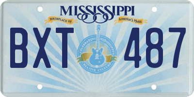 MS license plate BXT487