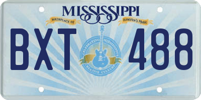 MS license plate BXT488