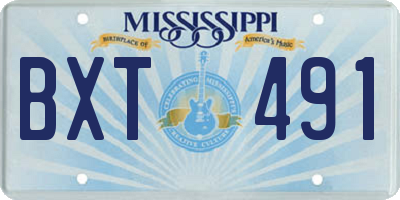 MS license plate BXT491
