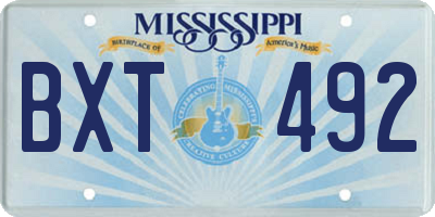 MS license plate BXT492