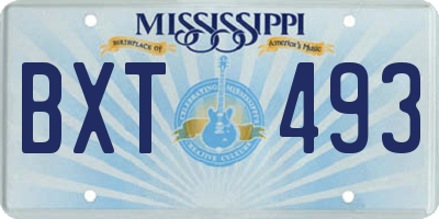 MS license plate BXT493